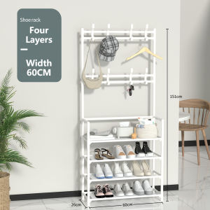 [CLOSET MALL]Triangle Clothes Rack Multifunctional Floor Coat Rack Shoe Hat Rack Indoor Double Pole Simple Storage Shelf Hanger Clothes Hanger Organizer With Hook