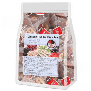 Ginseng Five Treasure Tea Kidney Care Liver Care Herbal Tea Men Health Boost Energy Replenish Detox Wellness Supplement