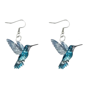Sparkling Drop Earrings Acrylic Earrings Hummingbird Dangle Earrings Female Fashion Earrings Perfect for Daily Wear