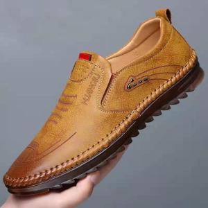 Free Shipping Spring And Summer MenS Leather Shoes Versatile Casual Soft Leather Slip-On Business Driving Shoes