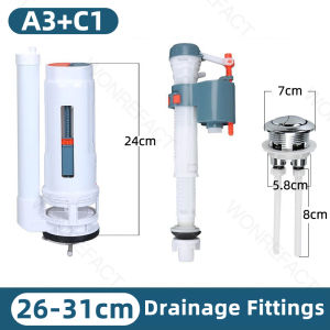 Bathroom Toilet Water Tank Accessories Water Inlet Valve Accessories Toilet Button Replacement Kit Toilet Outlet Valve Accessories Universal