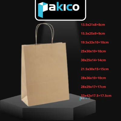 Túi Giấy Đựng Quà Tặng Mini/ Size To - Túi Giấy Kraft Đựng Quần Áo/Thực Phẩm - Túi Giấy Xi Măng 10 CÁI- PAKICO