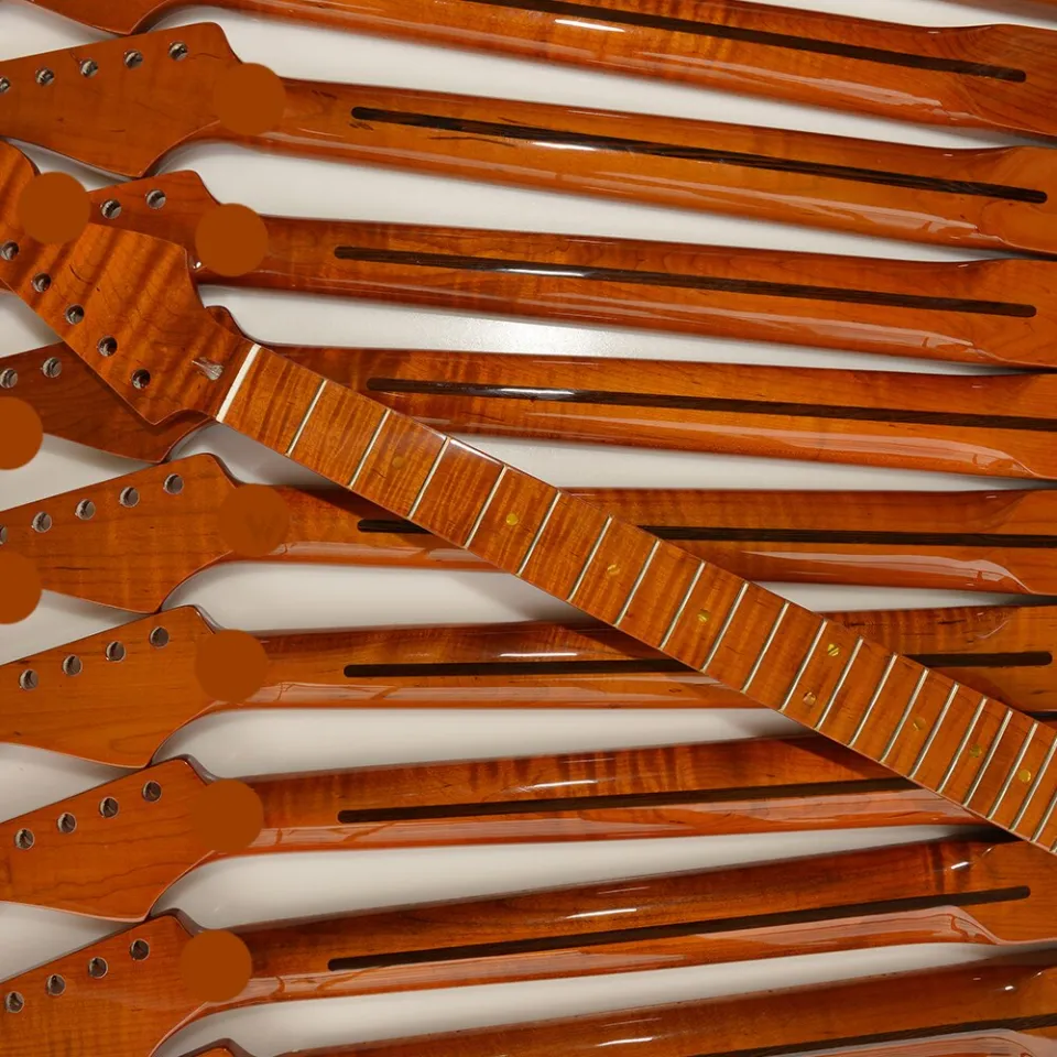 22 Frets Roasted Tiger Flame Maple High Glossy Guitar Neck 22 Frets Roasted Tiger Flame Maple High Glossy Guitar Neck