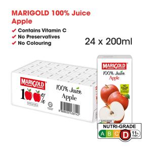 Marigold 100% Apple Juice - Case (24 X 200ML)