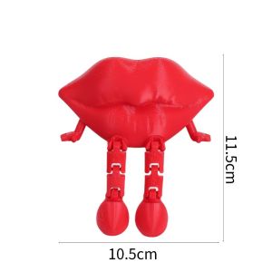 5Pcs 3D Heart Ornaments Valentines Day Red Rose Joint Miniature Figurine Dolls Wedding Party Anniversary Love Statue Romantic Gifts