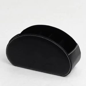 【COD】5 Grid Remote Control Holder Luxury PU Leather Desk Storage  For Media Player Stationery