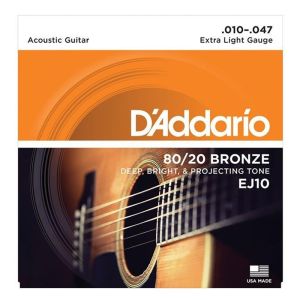 DAddario EJ10 80/20 Bronze Senar Gitar Acoustic Senar Gitar Akustik Folk / Senar Gitar / Senar Gitar Listrik Klasik