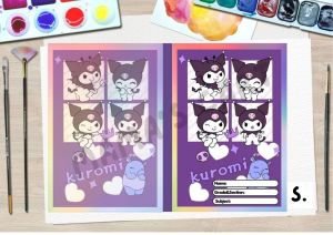 Kuromi A5 School Notebook for Kids Girls | Waterproof Laminated Cover | 70 GSM Thick Paper Many Designs