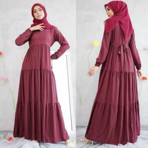 hamun dress gamis susun polos rayon premium remaja