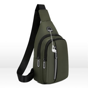 Tas Selempang Pria Casual  Waistbag Lubang Earphone Tas Punggung Pria Terbaru -LW1