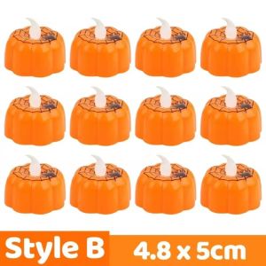 Halloween Pumpkin Candle Light LED Battery Powered Electronic Flameless Candles Mini Lantern for Halloween Party Home Decor Lamp