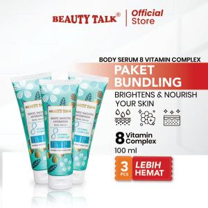[Bundling Hemat - 3 Pcs] BEAUTY TALK White Smooth Hydration Body Serum 100ML | Serum Tubuh Pencerah & Pelembap Kulit Membuat Kulit Lembut Cerah & Sehat dengan Tekstur Ringan dan Cepat Meresap