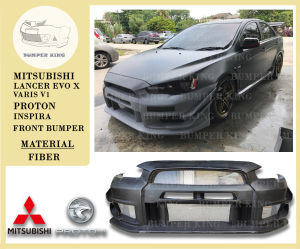 PROTON INSPIRA / MITSUBISHI LANCER EVO X VARIS V1 FRONT BUMPER WITH CANARD FIBER WITHOUT PAINT