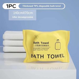 1PC Disposable Bath Towel Compressed 70x140cm Large Thick Towel Travel Portable Cotton Bath Towel Individual Package Quick-Drying Travel Towel