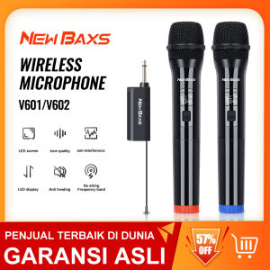 NEW BAXS V601/V602 mikrofon nirkabel mikrofon genggam UHF FM Pasang dan mainkan Peralatan Bernyanyi Peralatan Audio Hiburan Rumah