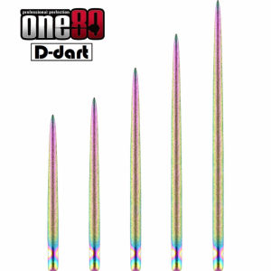 ONE80 Dart Point - LONG TAPER SAND COATED Steel Points Rainbow/Silver/Gold Replacement Steel Darts Pointer 3Pcs/Pack