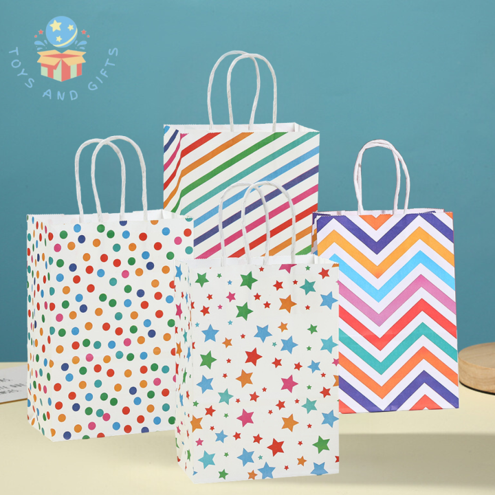 Paper Bag Gift Bag Colours with Handles Birthday Party Goodie Bag Paper Bags for Gift Lazada