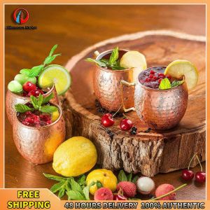 Winnereco Luxury Copper Mug for Cocktails 16oz Stainless Steel Drinkware with Elegant Finish Perfect for Gift and Daily Use