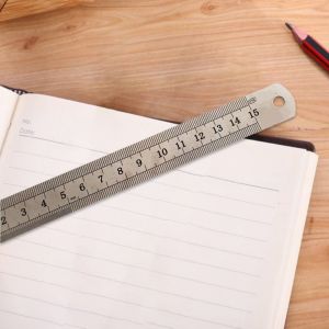 MD-A107 Penggaris Besi 30CM Stainless Steel Ruler 50CM Penggaris 15CM Serbaguna Perlengkapan Sekolah
