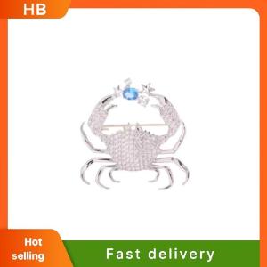 HB Fashion Crab Brooch Exquisite Simple Personalized Creative Full Of Zirconium Pins High-end Suit Jacket Decor Accessories Gift