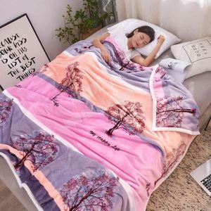 Selimut Bulu Halus Ukuran 180x200 List Motif Pohon Ungu Dewasa Terlaris Murah Berkualitas