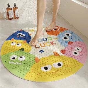 เสื่อห้องน้ำ มั่นคง ระบายน้ำได้อย่างนุ่มนวลติดผนัง แผ่นอาบน้ำ กันน้ำ เนื้อจุดฝ้า สัมผัสสบาย