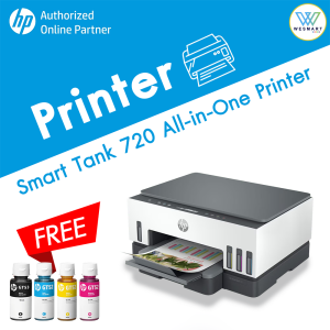 (0%) HP All-in-One Printer (เครื่องพิมพ์ไร้สาย)  HP Smart Tank 720 : Print/Scan/Copy/Wi-Fi Direct/USB 2.0/Duplex/2 Year Onsite/แลกรัปฟรีหมึกแท้ 1ชุด