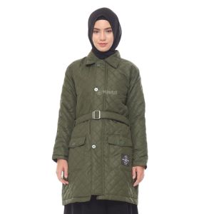 Hijacket Agnezia Original Green Jaket Hijab Muslimah Jaket Parasut Wanita Panjang Untuk Hijaber