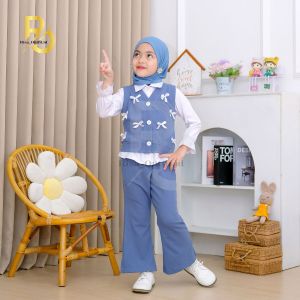 Setelan Anak Perempuan 2-10 Tahun / Oneset 3in1 Baju Celana Outer / Set Baju Anak Terbaru
