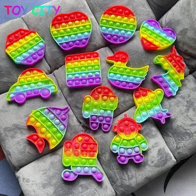 Randomly shaped】Rainbow Pop it Fidget simple dimple toy pop it