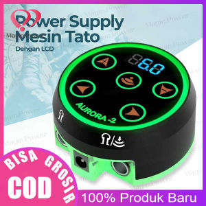 Aurora Mesin Tato Power Supply Digital LCD Baru Profesional MinI Aurora II LCD Tato Power Supply dengan Adaptor Daya untuk Coil & Rotary Tato mesin