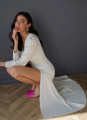 Ivory maxi wedding dress, civil wedding dress with cut on the leg, rehearsal ivory dress, simple wedding dress, bridal maxi dress. 