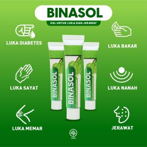 Salep Binasol | Hebal Binasol Gel - Mengatasi Luka Pada kulit Luka Diabetes Luka Bakar Luka Nanah Jerawat Pasca Operasi Salap Kulit DLL Terbukti Paling Ampuh