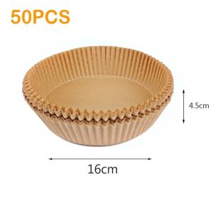 50/100pcs Air Fryer Disposable Baking Papers Non-Stick Steamer Round Parchment Paper Liners Kitchen Accessories