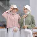 Kemeja Crop Top Korea Wanita Style / Crincle  Cewek / Crinkle Air Flow / Ootd Kekinian. 