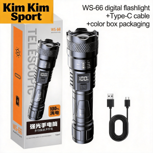 Rechargeable LED Flashlight Heavy Duty Tactical Torch Digital Power Display Zoom Waterproof Outdoor Emergency Light