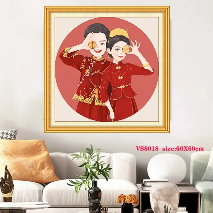 💑💎 TRANH ĐÍNH ĐÁ TÂN LANG TÂN NƯƠNG VS622 – HẠNH PHÚC VIÊN MÃN – BỀN ...