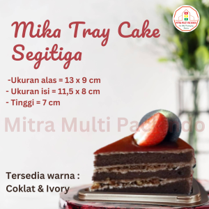 Mika Tray Kue Segitiga | CT Segitiga | Tempat Kue Tart Slice Isi 50 pcs