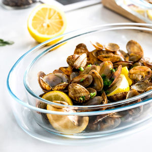 【Fast delivery】Tempered Glass Bakeware Rectangular Oval Baked plate baking bowl