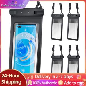 5pcs Waterproof Phone Case with Adjustable Lanyard for Swimming and Water Fun