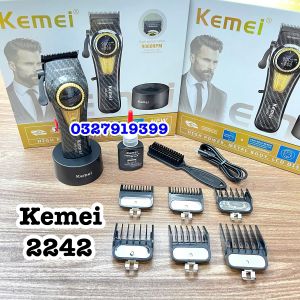 Kemei Tông Đơ Cắt Tóc Cao Cấp 2242 - Tăng Tốc Công Suất Lớn 10W Pin Li-ion 4600mAh 5 Chế Độ Tăng Tốc Màn Hình LCD Lưỡi Cắt Sắc Bén Vỏ Hợp Kim Thép Bảo Hành 3 Tháng