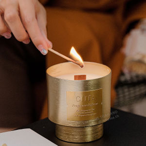SOYAMOO เทียนหอมอโรมากลิ่น Cuban Cigar ไม่จุดก็หอม ยิ่งจุดยิ่มหอม SOYAMOO scented candle aromatherapy candle soy wax essenti