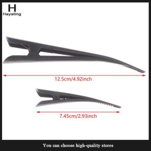 Hayating 4Pcs 12.5cm Long Metal Hair Clips Hollow Flower Duckbill Hair Clamps Hair Accessories Duck Teeth Bows Hairgrips Hairdressing Salon Tip Clip Black Clip