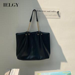 IELGY womens korean style soft leather large capacity chain shoulder bag