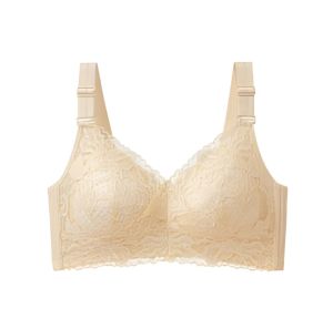 [Make Big Breasts Look Smaller/Prevent Sagging] Comfortable Lace Bra Without Underwire Push-Up Bra For Side Breasts Adjustable Bra 大胸显小蕾丝内衣