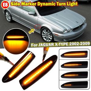2Pcs Dynamic LED Fender Side Marker Turn Signal Light Sequential Indicator Blinker Lamp Repeater For Jaguar X-TYPE Xtype 2002 2003 2004 2005 2006 2007 2008 2009
