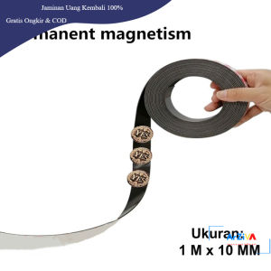 NIKTO Lakban Sticker Magnetic Strong Tape Self Adhesive 1M 10MM - TMK92 - Black