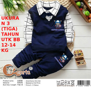 Setelan Pakaian Anak Laki Laki Cowok Bayi Balita Setelan Baju Umur 1 2 3 4 5 Tahun 0 6 12 Bulan Lucu Terbaru Import Keren Murah Kekinian Gratis Ongkir Cod KAPTEN AMERICANO DAIROKU