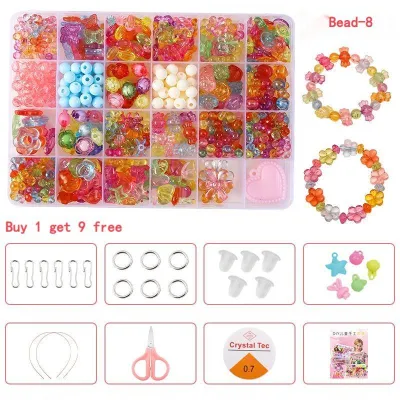 ★Same Day Shipping★ 24 Grid DIY Handmade Beads Toys for Children with Accessory Set Girl Weaving Bracelet Jewelry Making Toys Creative Children Gift