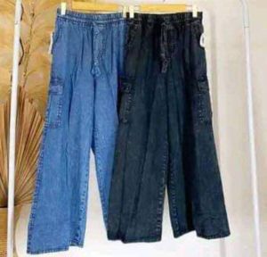 Kulot Jeans Wanita Pinggang Full Karet Standar Dan Jumbo terlaris termurah